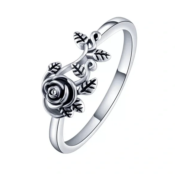New Women’s 925 Silver Flower Leaves Ring - Picture 6 of 6